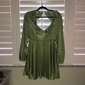 Green Satin Dress
